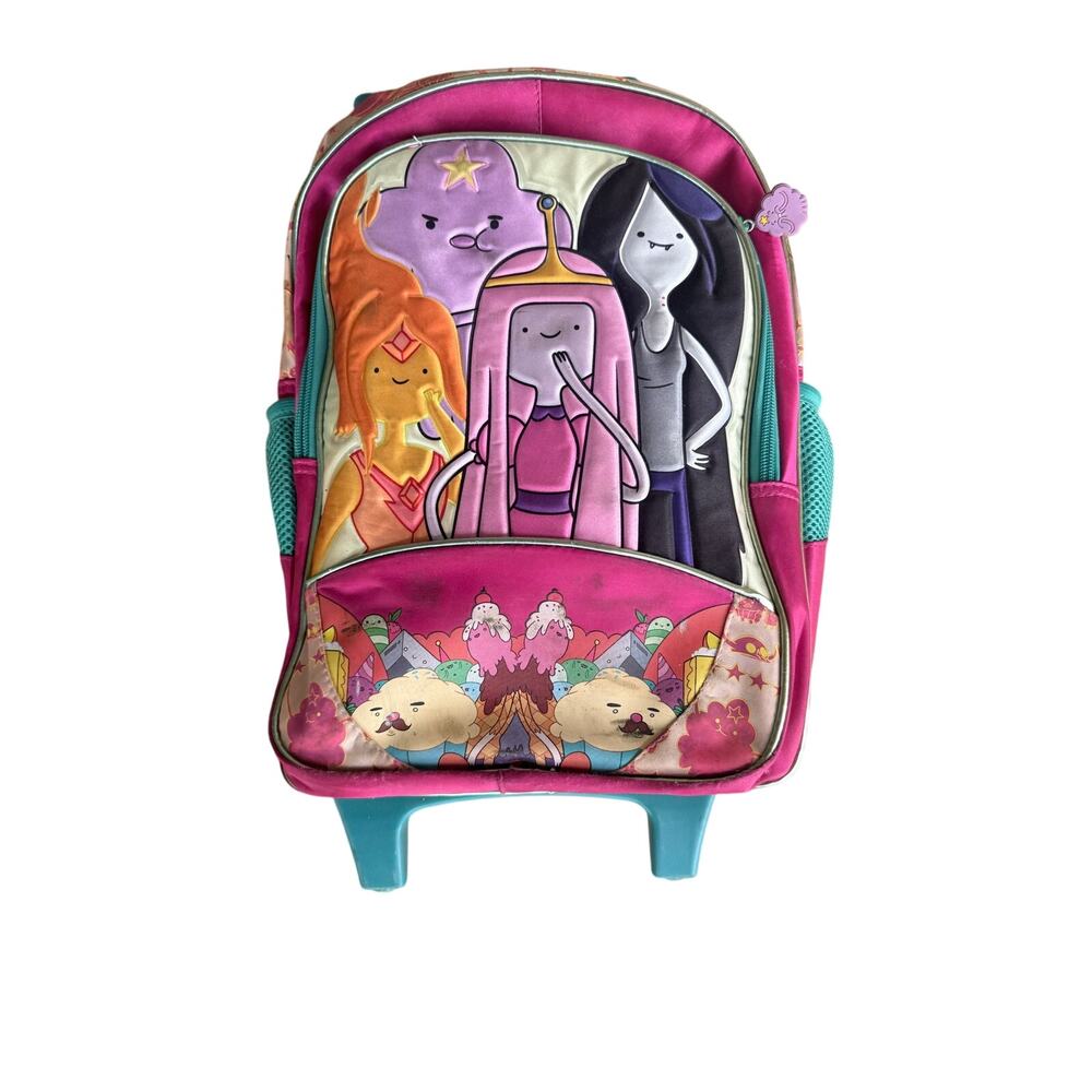 Adventure Time Princesses Rolling Backpack Wheels Pink Cartoon Network Rare